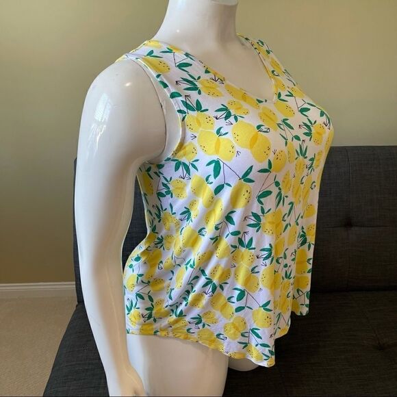 Summer Lemon Print V-Neck & Back Tank - Picture 3 of 6